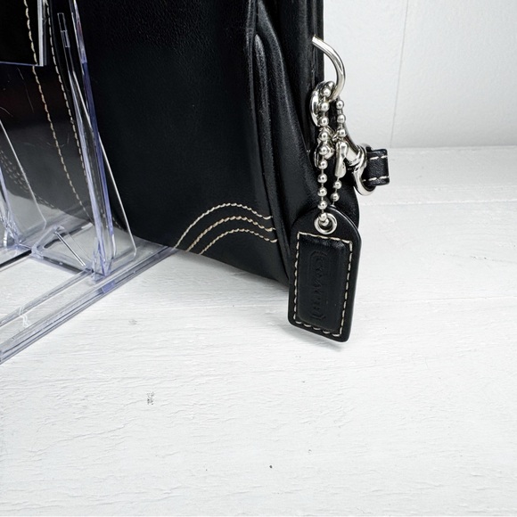 🖤 Coach Black Leather Kisslock Frame Wristlet Clutch - Picture 4 of 7